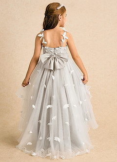 Azazie Darlina Robe Demoiselle D'honneur Fillette Robe Princesse en Tulle Dentelle Ivoire Givre image7
