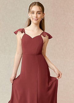 Azazie Everett Junior Terracotta A-Line Chiffon Dress image5