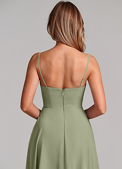 Azazie Elle Bridesmaid Dresses Pistachio A-Line Pleated Chiffon Dress image2