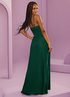 Barbie ♥ Azazie 신부 들러리 드레스 크리스탈 리본 V넥 A라인 드레스 image6
