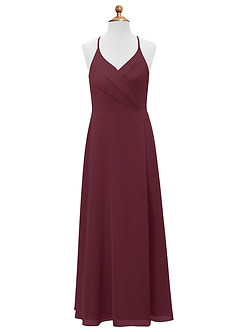 Azazie Davis Junior Jurk van Chiffon met A-Lijn Cabernet image7