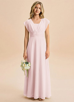 Azazie Soline Junior Klä av A-Line i Chiffong Plisserad image1