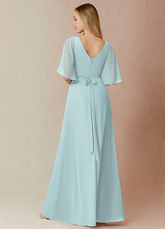 Azazie Cierra Bridesmaid Dresses Mist A-Line V-Neck Chiffon Dress image2