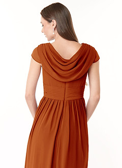 Azazie Organa Bridesmaid Dresses Paprika A-Line Pleated Chiffon Dress image6