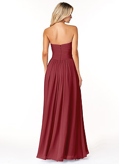 Azazie Yazmin Bridesmaid Dresses Pomegranate A-Line Sweetheart Neckline Chiffon Convertible Dress image2