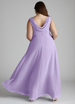Azazie Karina Bridesmaid Dresses Lilac A-Line Pleated Chiffon Dress image9
