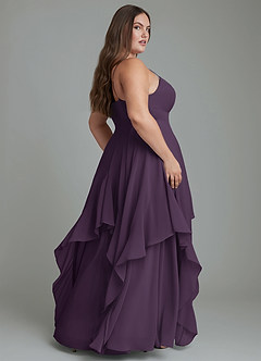 Azazie Zaina Bridesmaid Dresses Plum A-Line Chiffon Dress image8