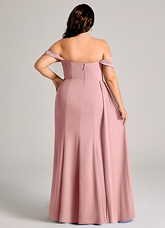 Azazie Amyra Bridesmaid Dresses Dusty Rose Sheath Off the Shoulder Chiffon Convertible Dress image14