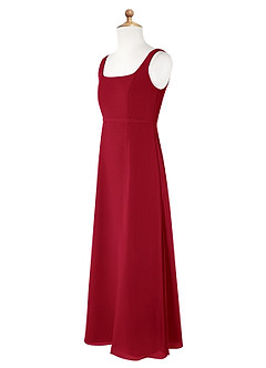 Azazie Renee Junior Scarlet A-Line Side Slit Chiffon Dress image7