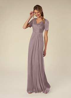 Azazie Bessie Mother of the Bride Dresses Dusk A-Line Pleated Mesh Dress image3