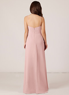 Azazie Kaylee Junior Powder Pink A-Line with Belt Chiffon Dress image2