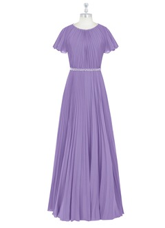 Azazie Kara Modest Bridesmaid Dresses A-Line Pleated Chiffon Floor-Length Dress image7