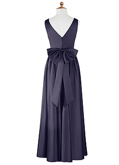 Azazie Hathaway Junior Stormy A-Line Bow Stretch Satin Dress image7