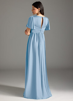 Azazie Verna Abiti da damigella d'onore premaman Abito A-Line Drappeggiato Raso Elasticizzato Floor-Length image2