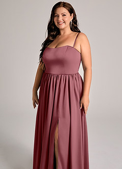 Azazie Calianna Bridesmaid Dresses Desert Rose A-Line Off the Shoulder Stretch Satin Convertible Dress image11