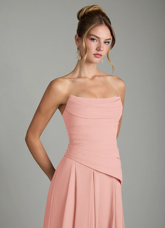 Azazie Gabriela Brautjungfernkleider A-Linie Korsett Chiffon Kleid Rosettenrosa image10