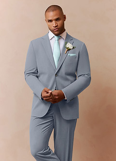 Savile Light Blue Wool Blend Suit Jacket