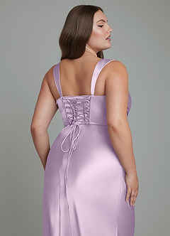 Azazie Agustina Brautjungfernkleider Meerjungfrau-Linie Korsett Stretch-Satin Kleid Frostiges Flieder image13