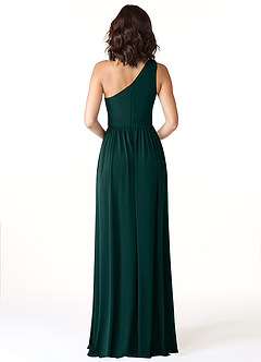 Azazie Jasna Brautjungfernkleider A-Linie One-Shoulder Luxuriöse Strickwaren Kleid Kiefer image3