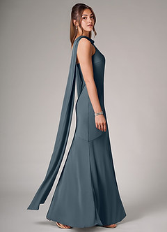Azazie Kinsley Brautjungfernkleider Meerjungfrau-Linie Seitliche Cut-Outs Stretch-Satin Kleid Zwielichtviolett image6