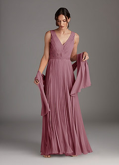 Azazie Kris Mother of the Bride Dresses Vintage Mauve A-Line Sequins Chiffon Dress image2