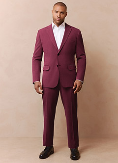 front James Burgundy Structured Stretch Suit