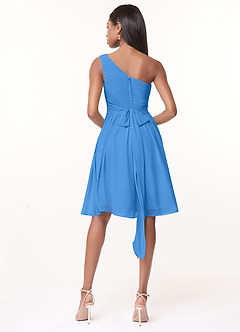 Azazie Katrina Bridesmaid Dresses A-Line One Shoulder Chiffon Knee-Length Dress image3