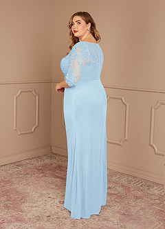 Azazie Alisondra Mother of the Bride Dresses Sky Blue Sheath Scoop Lace Lace Dress image10