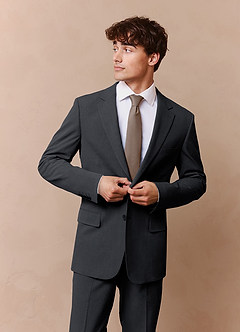 front Savile Charbon Costume en laine mélangée