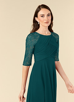 Azazie Gracelyn Mother of the Bride Dresses Peacock A-Line Lace Dress image5