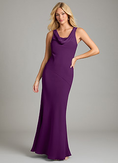 Azazie Rylina Bridesmaid Dresses Grape Mermaid Pleated Chiffon Dress image1