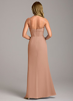 Azazie Chantel Bridesmaid Dresses Champagne Rose Sheath Strapless Chiffon Convertible Dress image6