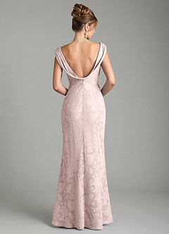 Azazie Kieryn Bridesmaid Dresses Blushing Pink Mermaid Pleated Floral Burnout Dress image7