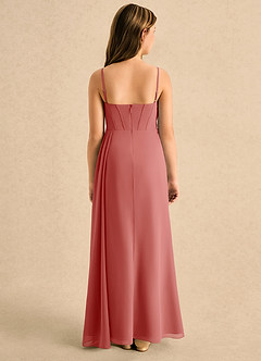 Azazie Moxie Girls Formal Blumenmädchenkleider A-Linie Spitze Chiffon Kleid Antike Rose image2