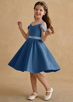 Azazie Judi Flower Girl Klänningar Klä A-Line i Matt satäng image3