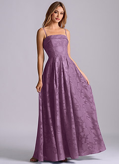 Azazie Lucienne Bridesmaid Dresses Wisteria A-Line Strapless Floral Burnout Dress image6