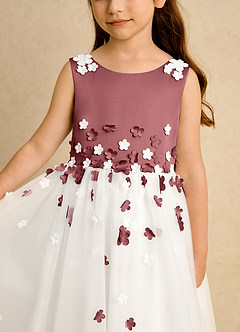 Azazie Eleni Sukienki dla dziewczynek sypiących kwiaty Suknia balowa Ukłon Tiul Długość kostki Sukienka image7