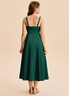 Azazie Ramona Junior Emerald A-Line Sweetheart Neckline Stretch Satin Dress image2