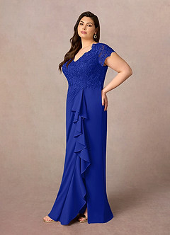 Azazie Carmen Mère de la mariée Robes Robe Fourreau en Dentelle Bleu Roi image8