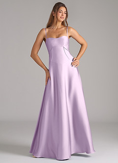 Azazie Valentine Robes de demoiselle d'honneur Robe Trapèze en Satin extensible Corset Frostiges Flieder image4