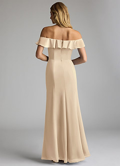 Azazie Sophie Jurken voor bruidsmeisjes Converteerbaar Jurk van Chiffon met A-Lijn Off the Shoulder Champagne image4