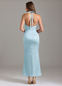 Azazie Valerie Bridesmaid Dresses Sky Blue Mermaid Pleated Stretch Satin Dress image2