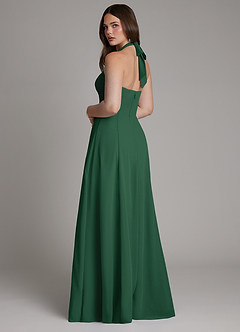 Azazie Irina Bridesmaid Dresses Dark Green A-Line Pleated Chiffon Dress image6