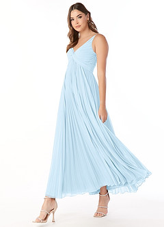 Azazie Raychelle Bridesmaid Dresses Sky Blue A-Line V-Neck Chiffon Dress image4