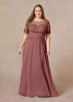 Azazie Raissa Mother of the Bride Dresses A-Line Lace Chiffon Floor-Length Dress image10