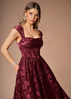 Hazel Wine Pleated Maxi Dress image7