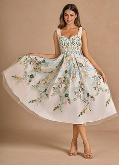 Aurelie Blush Pink Multi Midi Dress image3