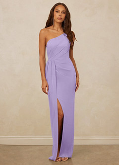 Christian Siriano Bridal for Azazie 1003 Bridesmaid Dresses Lilac Sheath One Shoulder Chiffon Dress image1