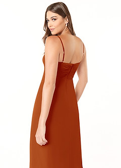 Azazie Justina Bridesmaid Dresses Paprika A-Line Sweetheart Neckline Chiffon Dress image6