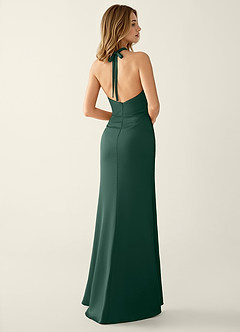 Clio Red Satin V-neck Mermaid Prom Dress image2